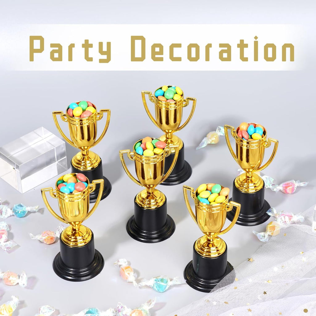 ZZYFGH Mini Gold Award Trophy Cups - 4 Inch Plastic Trophies for Sports, Parties & Competitions