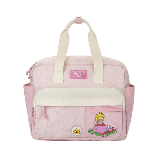 Bioworld Super Mario Bros Pink Mini Backpack with Character Icons and Adjustable Straps