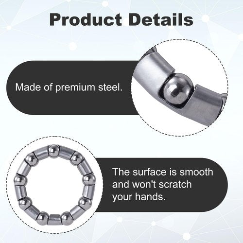 CustomyLife 6pcs 5/16" x 9 Balls Bicycle Crank Bearing Silver Bottom Bracket Bearings Bike Axle Wheel Frame Bearing Repair for Beach Cruiser limos Stretch