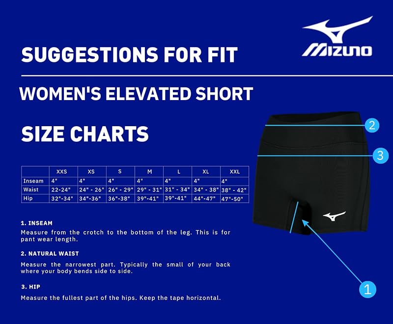 Mizuno Women's Elevated 4-Inch Inseam Volleyball Short - Black, Medium