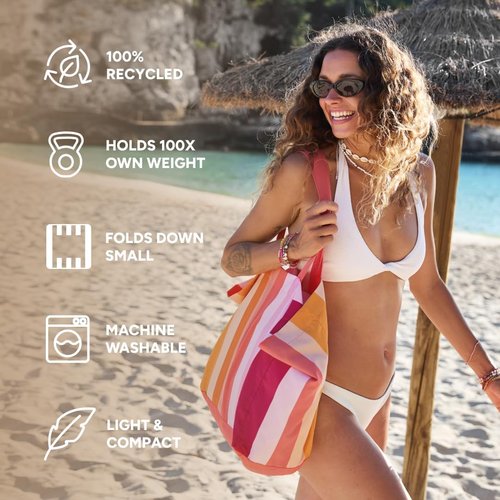 Dock & Bay Everyday Beach Tote Bag - Eco-Friendly Reusable Carrier - Holds Up to 10kg - 100% Recycled Materials