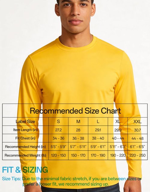 RGJU Long Sleeve Athletic Shirt Men Moisture Wicking Outdoor T-Shirt Dry Fit Running Tshirt Base Layer Tee Fitted(red,L)