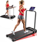 RHYTHM FUN Treadmill - Portable Folding Walking Pad with Incline & Handle Bar | 300lbs Capacity, Low Noise