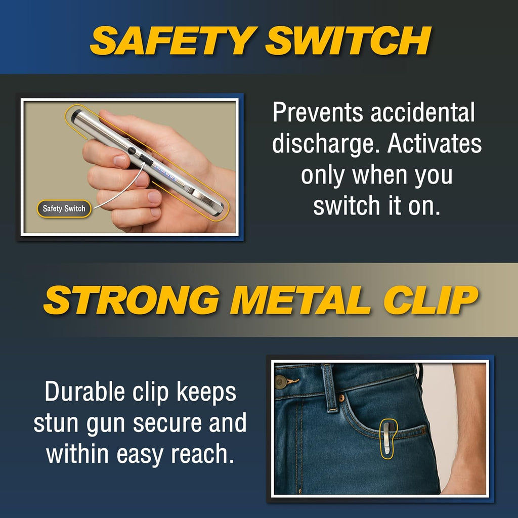 Streetwise Pain Pen Stun Gun - 25,000,000 Volts Tactical Self-Defense Tool | USB Rechargeable, Compact Design