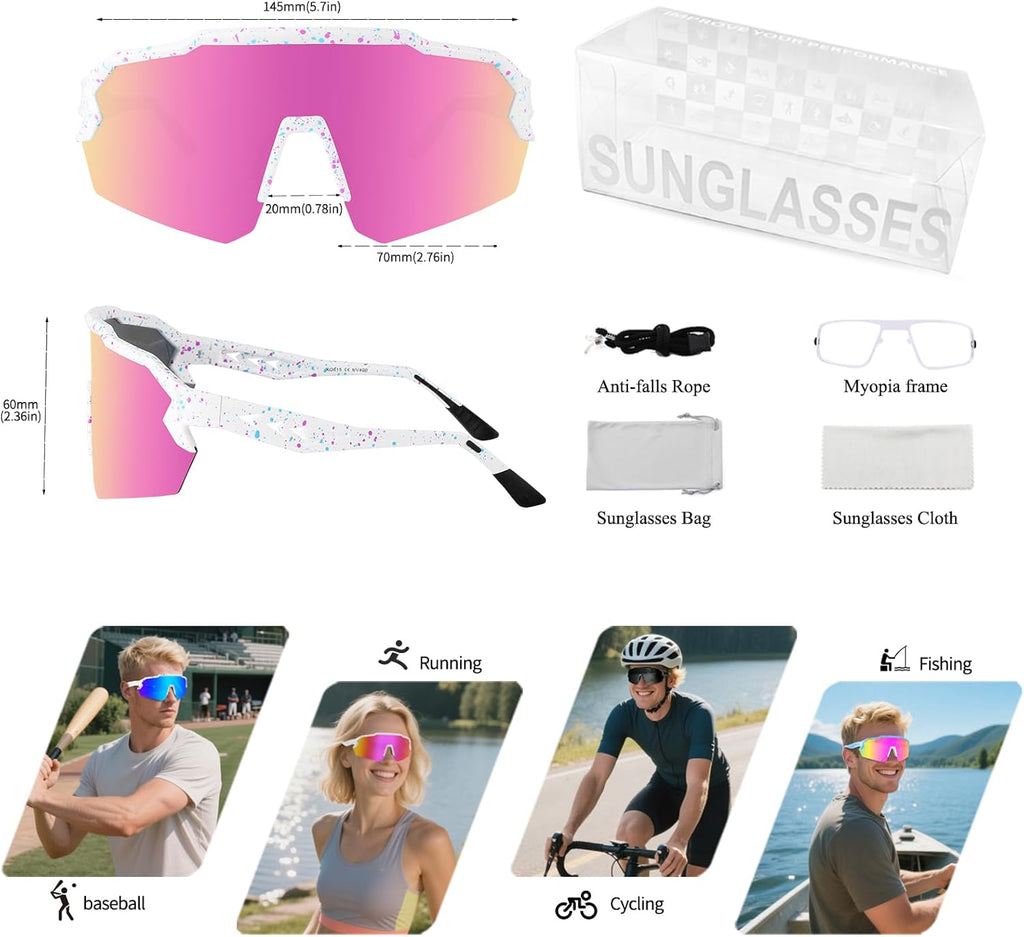 Ukoly Baseball Sunglasses - UV400 Protection Sports Eyewear for Men & Women | Lightweight TR90 Frame