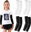 Newbyinn Compression Arm Sleeves - 4 Pairs for Youth Sports | Basketball, Football, Baseball, Volleyball