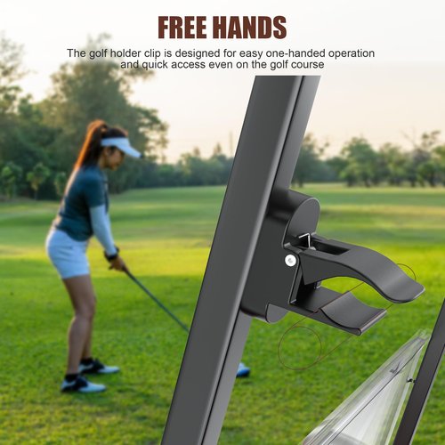 Lunira Universal Magnetic Golf Holder Clip for Golf Cart Aluminum Alloy Stand Clip Hold 26−64 Rings with Non-Slip Straps Golf Gifts for Golfers