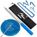 Daily Favorites DF 4-in-1 Disc Golf Retriever Pole - 16-ft Telescopic Stainless Steel, Disc Golf Disc Retriever with Hooks Suction-Cup Carry Bag - Disc Golf Accessories for Water Trees Bushes.