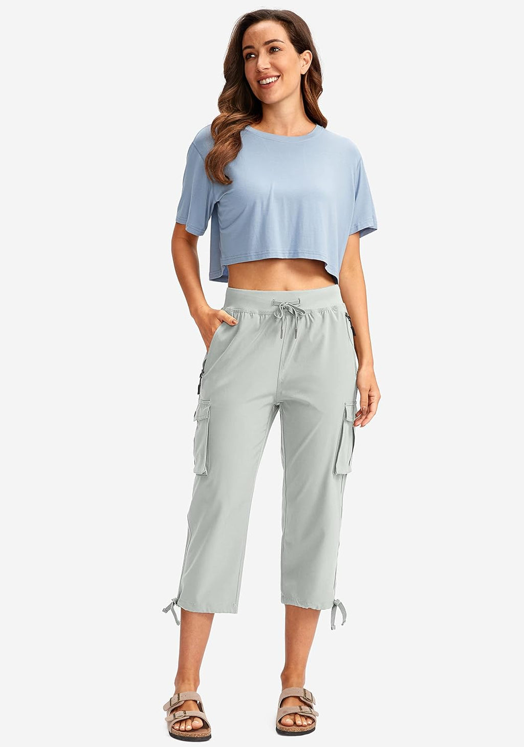 Soothfeel Women's Cargo Capris - Lightweight Quick-Dry Hiking Pants with 6 Pockets | Casual Summer Style