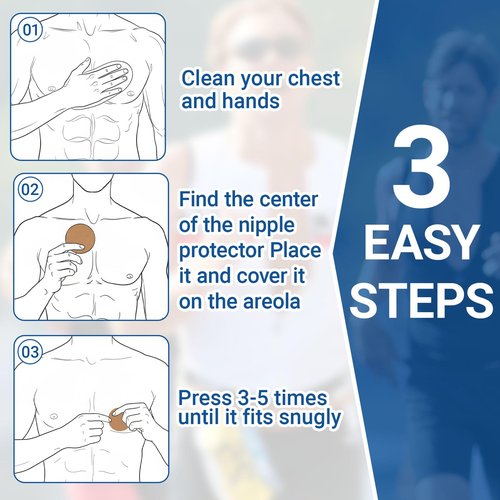Funnysoft 4 Pcs 4/12 Pcs Nipple Covers Men Reusable Silicone, No Show Anti-Chafe Sweat-Resistant Sport Men Nipple Shield for Runner Gym