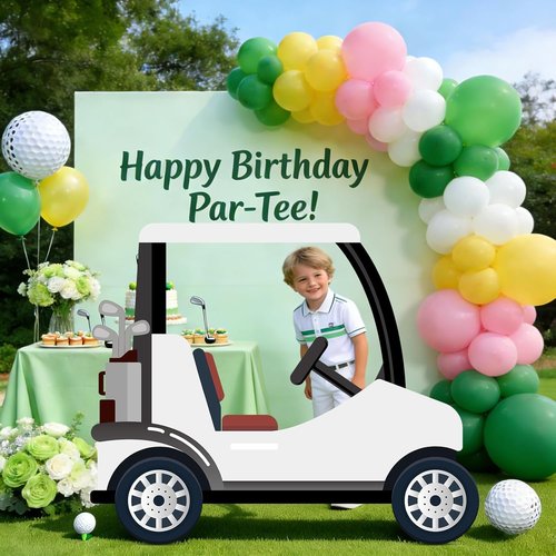 Life Size Golf Cart Cardboard Cutout by [Brand Name] - Perfect Photo Booth Prop for Parties & Events