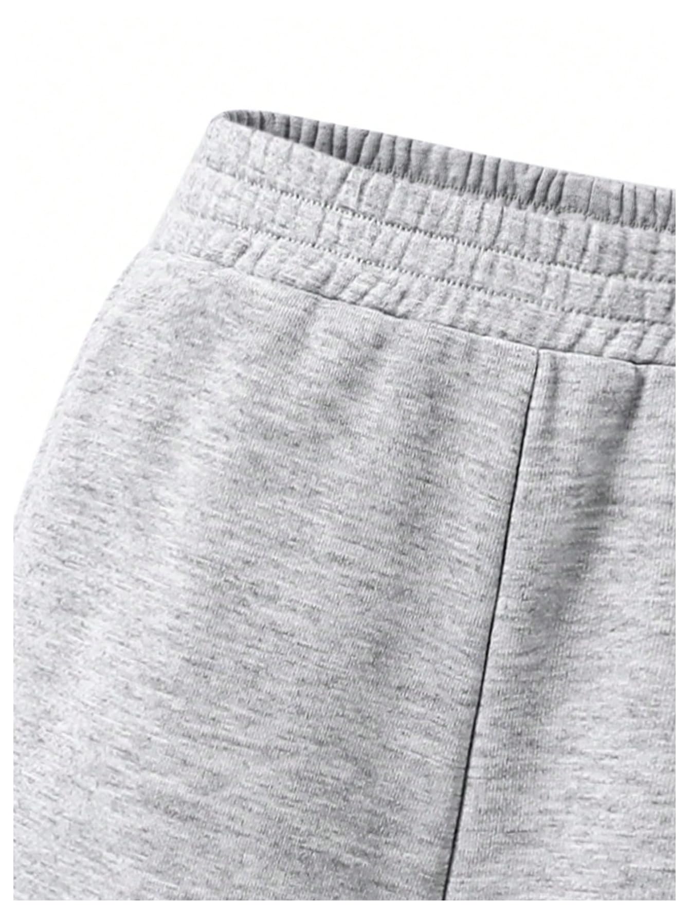 RoseSeek Girl's Baggy Sweatpants Elastic Waist Wide Leg Pants Joggers Track Sweat Pants Trouser 2 Pack Black Grey 12Y