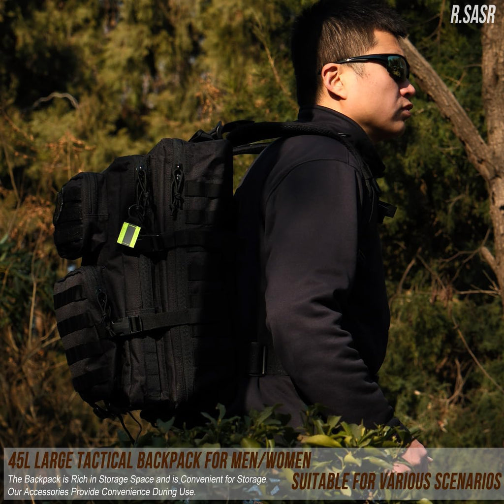 Skiennix 45L Tactical Backpack - Military Assault Pack with MOLLE | Large 3-Day Bug Out Bag for Hiking & Camping