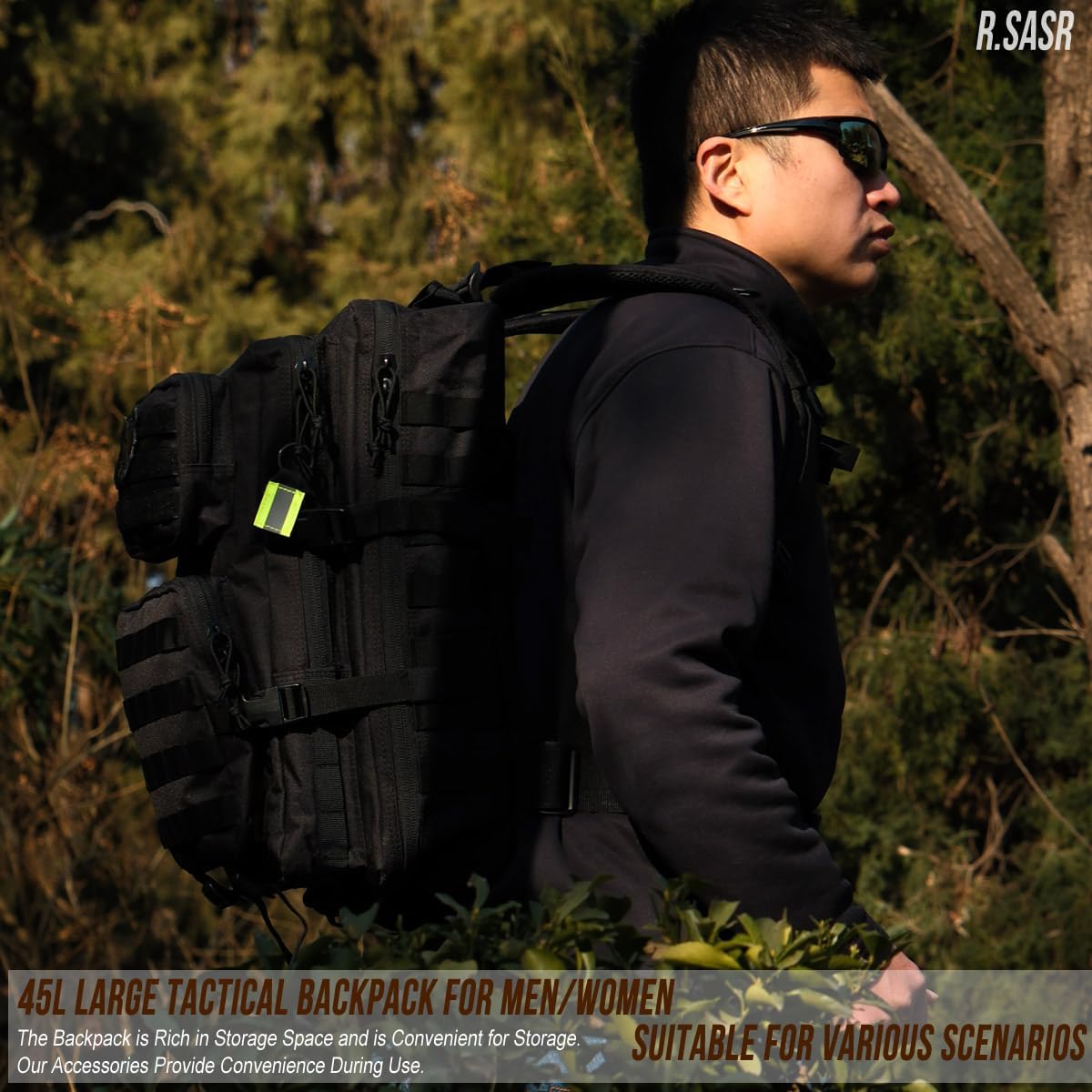 Skiennix 45L Tactical Backpack - Military Assault Pack with MOLLE | Large 3-Day Bug Out Bag for Hiking & Camping
