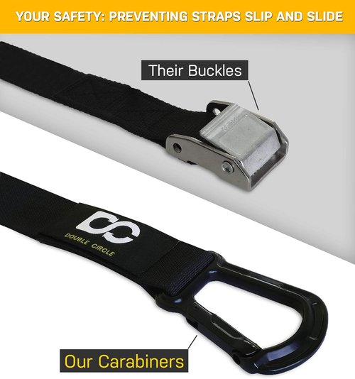 Double Circle Gymnastic Rings Straps - Quick Adjust Carabiner System & Exercise Video Guide for Full Body Workouts