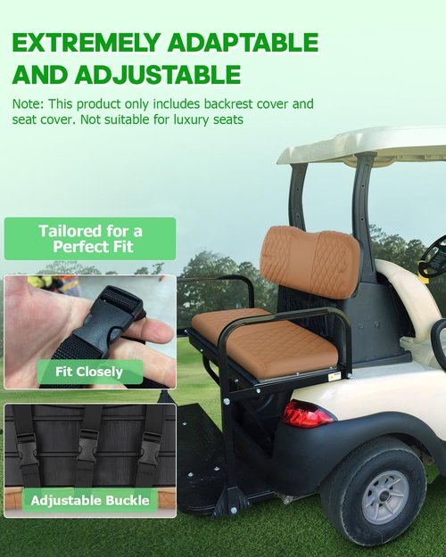 SCITOO Golf Cart Seat Cover for Club Car, EZGO, Yamaha Rear Seat Soft Comfortable Seat Cover, Easy to Install