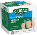 Curad Waterproof Bandage Variety Pack - 120 Assorted Bandages in 3 Styles for All Your Needs