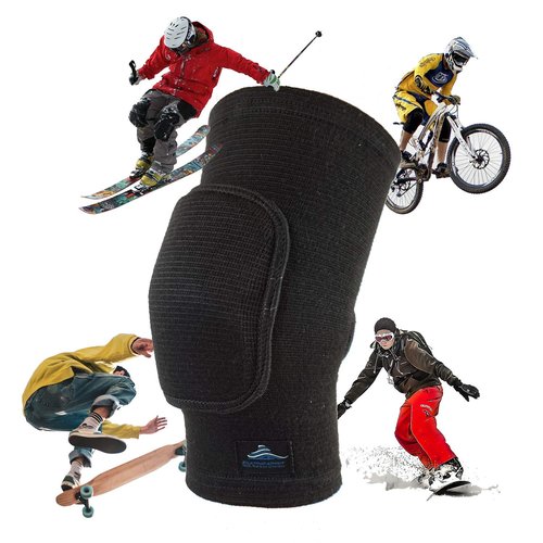 SkatingSpirit Soft Knee Pads Elbow Pads (1 pair) For Dancing Figure Skating Gymnastic, Youth Adult Anti-slip Anti-collision Curved Padding Open Kneepit (L)