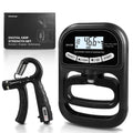 Fanovae Digital Grip Strength Tester & Trainer Set – LCD Hand Dynamometer with 19-User Memory, USB or Battery Powered + Electronic Grip Exerciser with 1-Touch Reset – Fitness Gift for Men