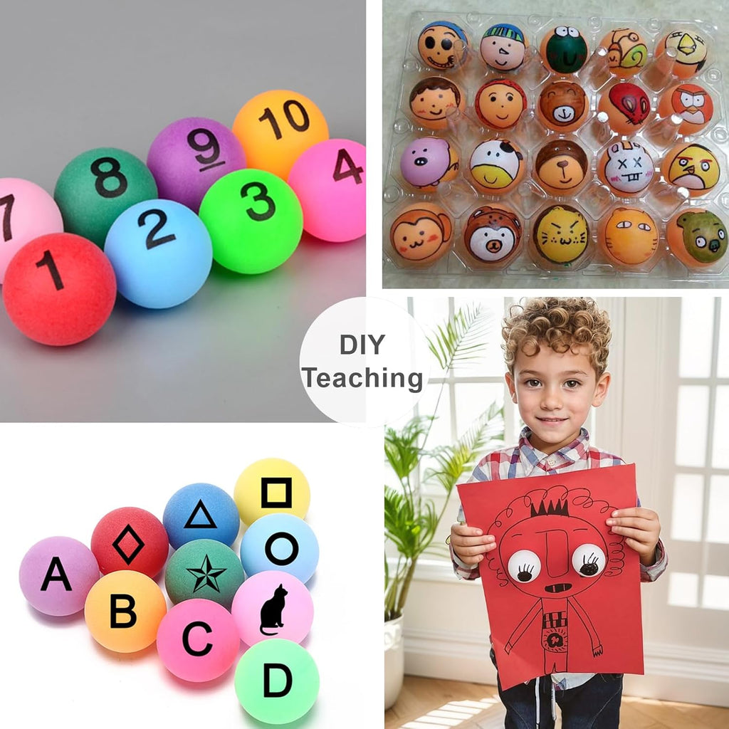 3 Star Ping Pong Balls by High Bounce - Durable ABS Material for Training, Party Games & Cat Play