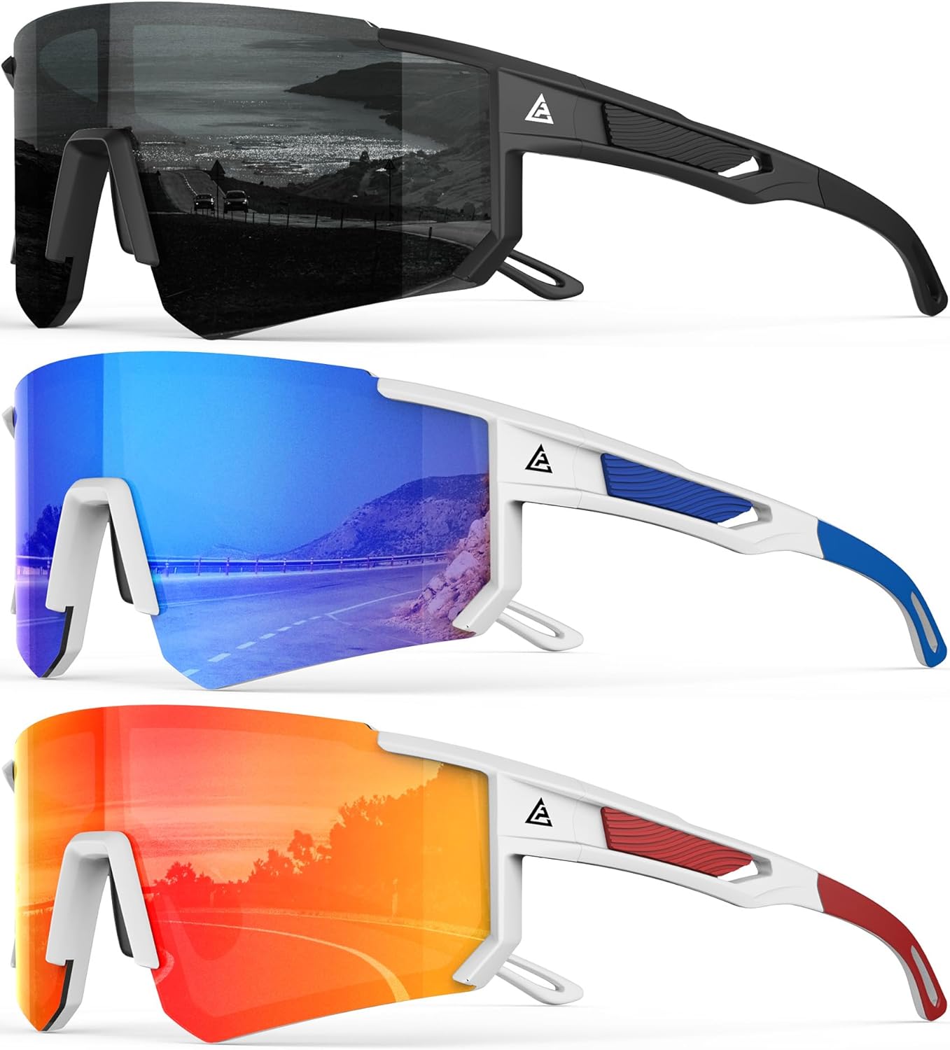 Polarized Sports Sunglasses - UV400 Protection for Men & Women | Wrap-Around Design for Cycling & Running