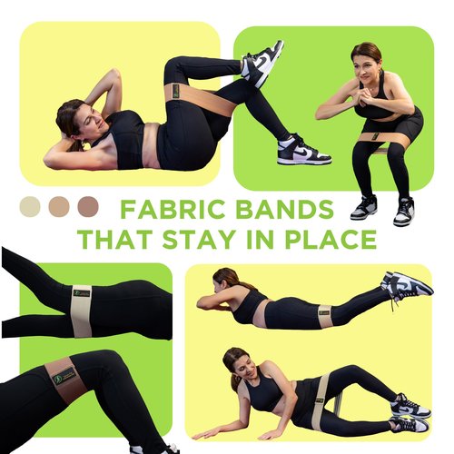 Multifunction Resistance Band Set – Non-Slip Booty Bands for Legs, Glutes, Yoga, Pilates, Rehab & Home Gym Workouts – Natural Latex & Fabric Options