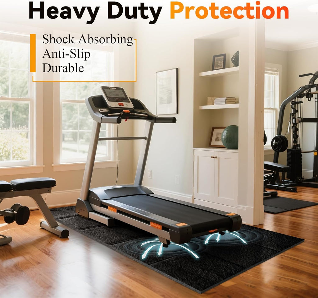 Stepwaver Extra Large Non-Slip Treadmill Mat - 79" x 39.4" for Hardwood & Carpet Floors