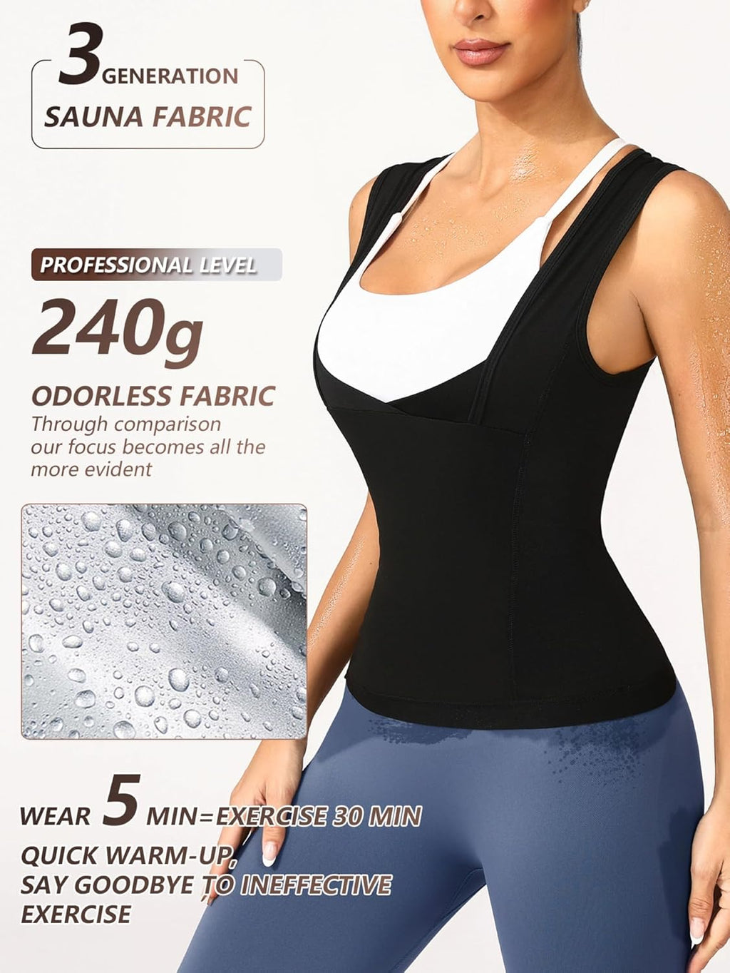 Skiennix Women's Sauna Sweat Vest | Breathable Dual-Zone Waist Trainer for Yoga & Fitness
