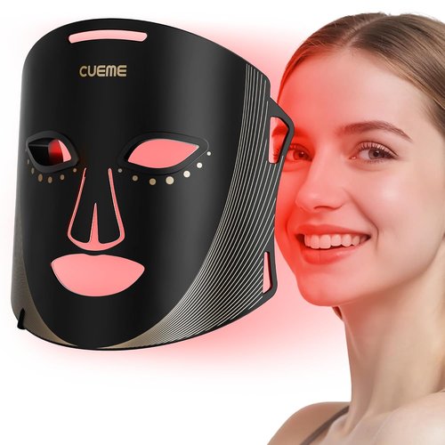 CUEME Red Light Therapy Mask - FDA-Cleared LED Treatment for Wrinkles & Acne | Portable Facial Care for Women