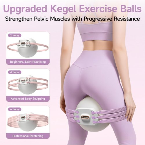 LOEUO at Home Pilates Kit for Women, Pilates Equipment for Home Workouts, Adjustable Resistance Pilates Ball and Ring Set for Exercise