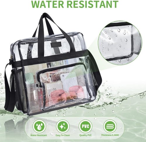 Bagenius Clear Tote Bag - Stadium Approved 12x6x12 Satchel with Shoulder Strap for Events | Durable & Stylish