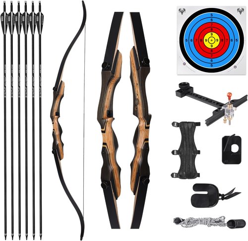 Archery Takedown Recurve Bow by [Brand Name] - 62 Inch for Adults & Teens | Right & Left Handed, 20-65lbs