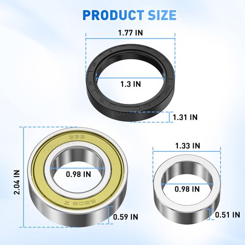 FIXHAWK Golf Cart Rear Axle Bearing Bushing & Oil Seal Kit for Club Car DS & Precedent 1986-2014 Electric Golf Cart .Replace OEM #1011291 1014207 1013794