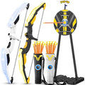 Black 2-Pack Kid Archery Set with Standing Pop-Up Target, LED Light Bows, 20 Suction Arrows & 2 Quivers