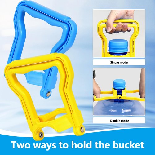 XCHMYi 5 Gallon Water Bottle Handle (2-Pack) – Heavy Duty Dual-Mode Carrier for Standard Water Jugs, Ergonomic Handle for Easy Single or Two-Person Lifting (2pcs Blue)