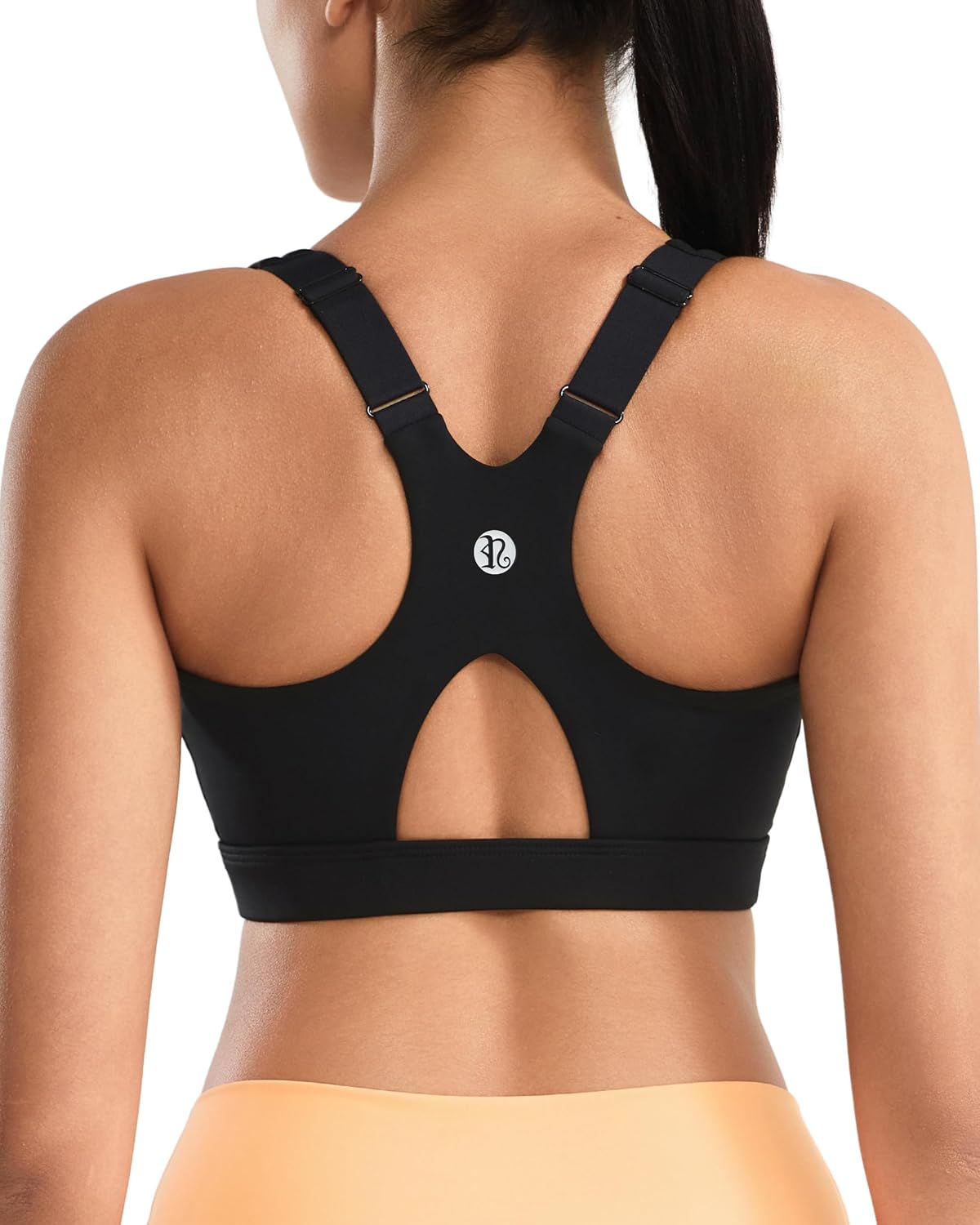 RUNNING GIRL High Impact Sports Bra - Adjustable Racerback with Sewn-In Pads for Ultimate Comfort