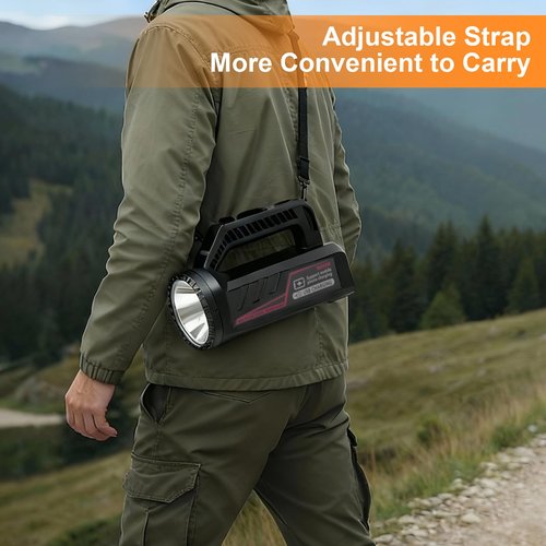 Rechargeable LED Spotlight Flashlight, Portable Camping Lantern 4800mAh, 7 Light Modes &Waterproof, Super Bright Handheld Spotlight for Hurricane Emergency, Outages, Camping, Hiking