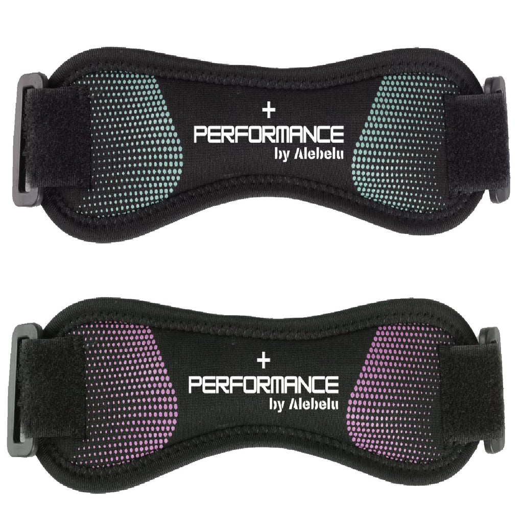 +Performance Knee brace for women and men | Running Gear for pain relief, Patellar tendon support, meniscus tear, and jumpers knee | Patella knee strap band with Silicone Gel. 2-Pack (Blue)