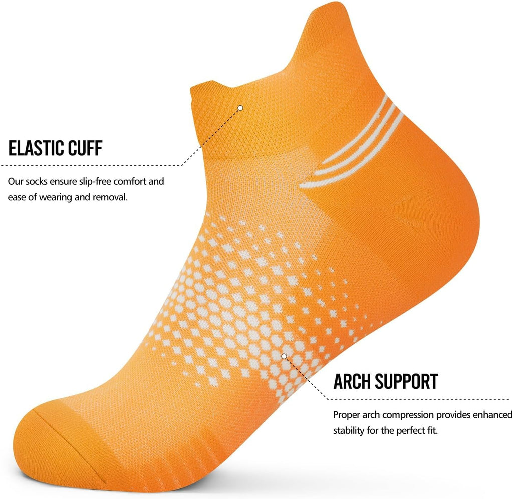 PAPLUS Ankle Compression Socks - Cushioned Low Cut Running Socks for Women | 6 Pairs
