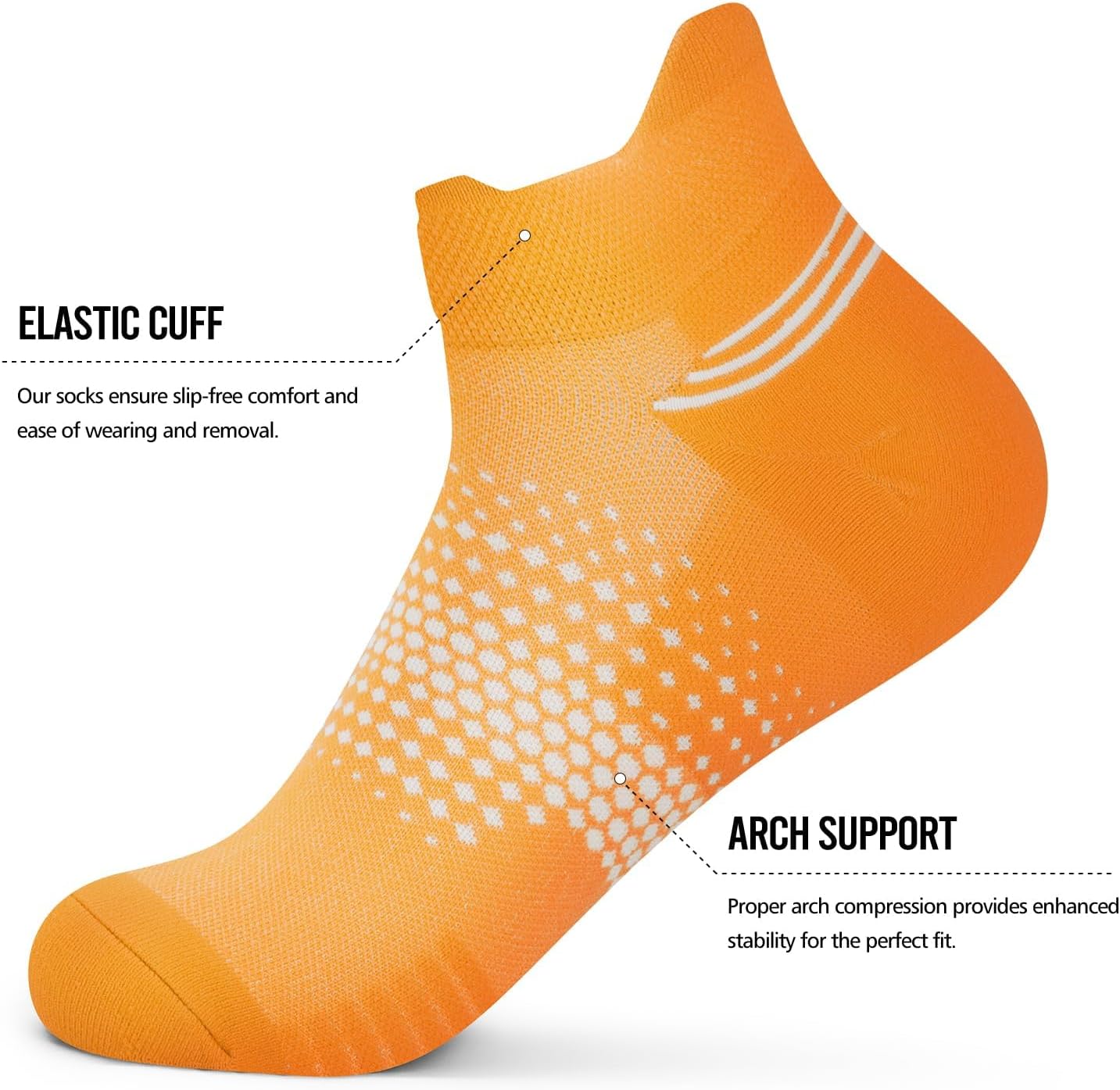 PAPLUS Ankle Compression Socks - Cushioned Low Cut Running Socks for Women | 6 Pairs