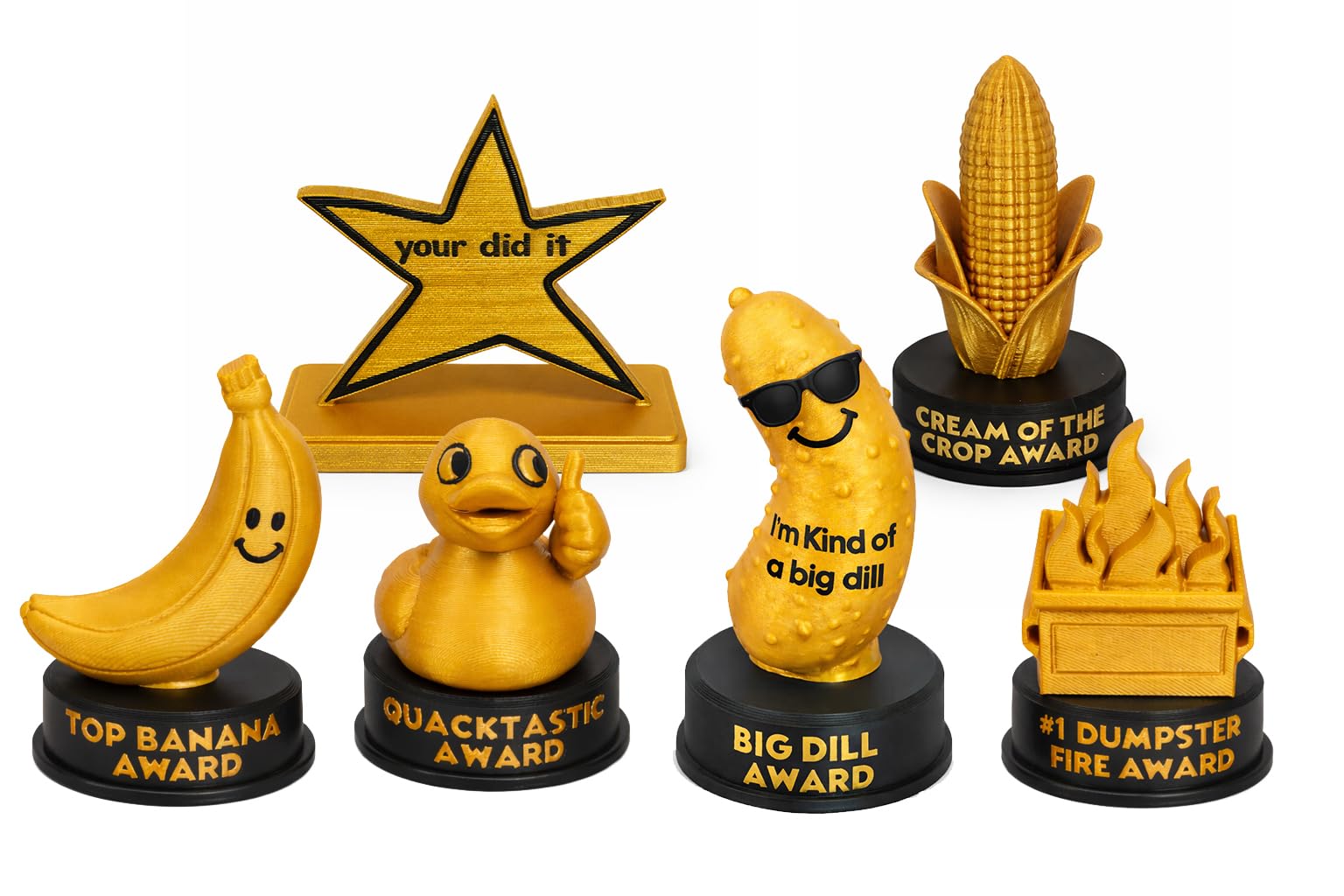 MunnyGrubbers - Combo Pack 6A - Funny Novelty Meme Award - Plastic Trophy for Gifts and Laughs - (Combo Pack 6A)