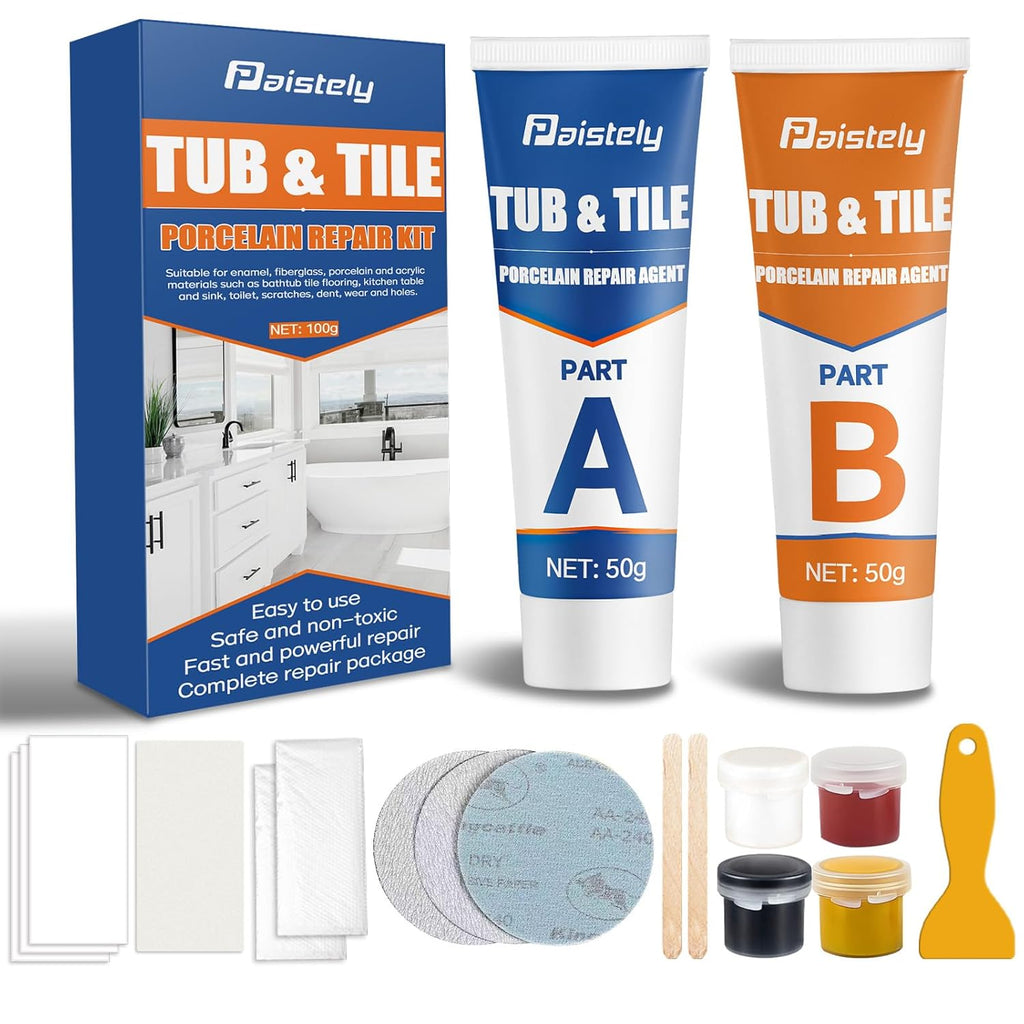 Skiennix Porcelain Repair Kit - Waterproof & Non-Toxic Solution for Ceramics, Tile, Granite & More