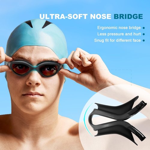 EXP VISION Adult Swim Goggles - Anti-Fog, Leak-Proof Design for Men & Women | Triathlon Ready