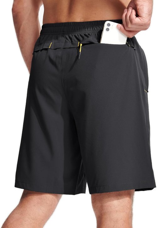 MAGCOMSEN Men's Athletic Shorts - Quick Dry Lightweight 9" Casual Hiking Shorts with 3 Pockets