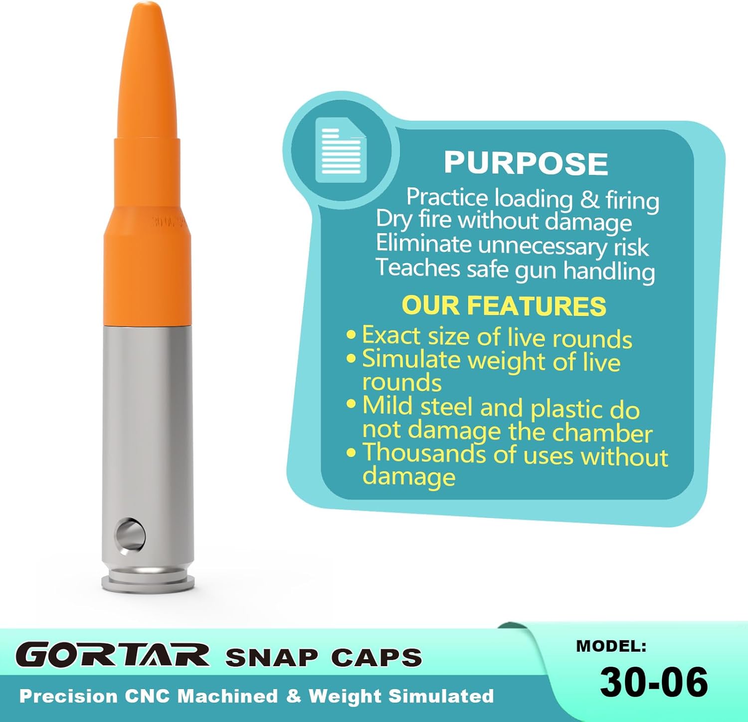 Snap Caps Training Dummy Rounds - Safe Loading Practice for Realistic Firing | Close to Real Weight
