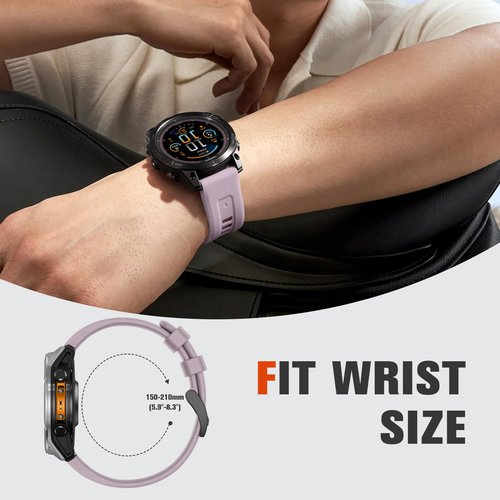 Quickfit 26 Watch Bands Compatible with Garmin Fenix 5X Plus Watch Band Fennix 3 HR, Soft Silicone Sport Wristband Strap for D2 Charlie/ D2 Bravo/ D2 Delta PX/Epix 2 Pro 51mm