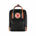 Fjällräven Kanken Rainbow Mini Backpack - Compact Everyday Carry, Durable Vinylon Fabric - Travel, Black-Rainbow Pattern, One Size