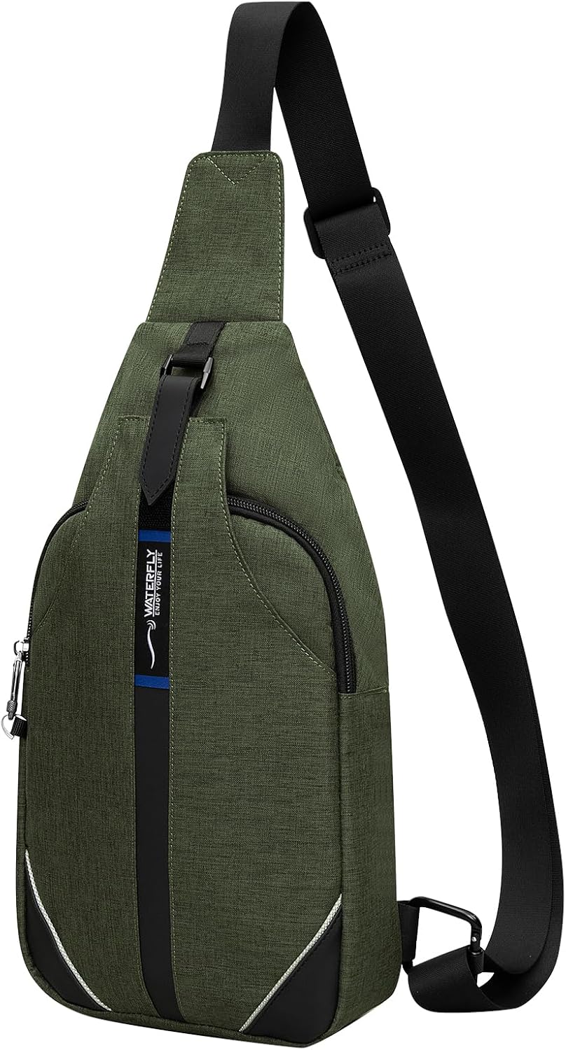 WATERFLY Medium Crossbody Sling Backpack - Anti-Theft Travel Chest Shoulder Bag