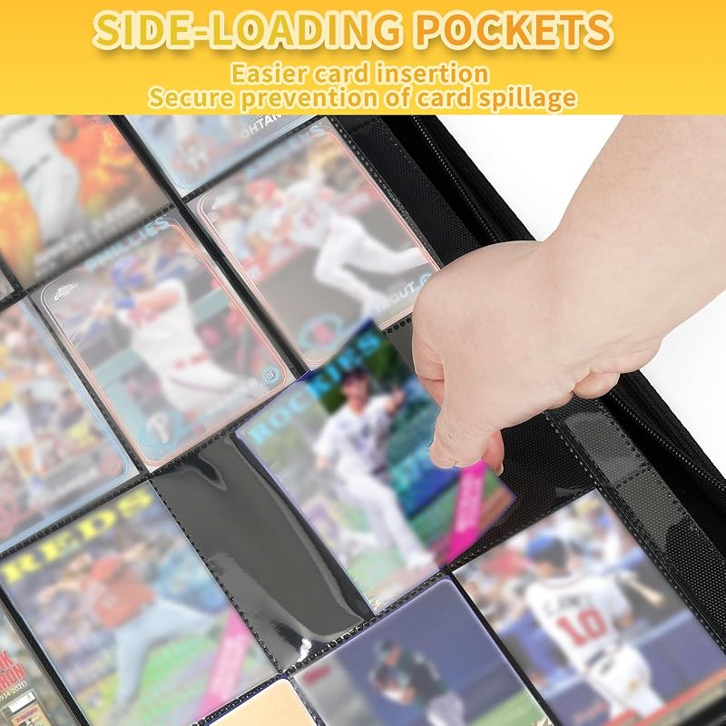 OTMOTMO 1024-Pocket Trading Card Binder 16-Pocket Side-Loading Album – Black2 (TCG MTG Lorcana Sports Cards)