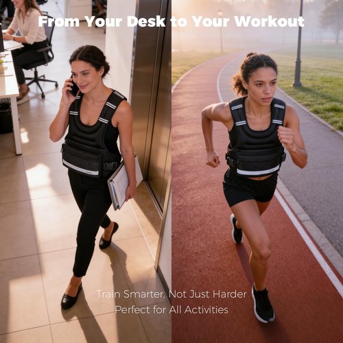 Weighted Vest Woman & Men,10lb Plus Size Weighted Vest With Phone Pockets & Reflective Strips for Walking, Running, Hiking,Rucking, Workout, Strength Training